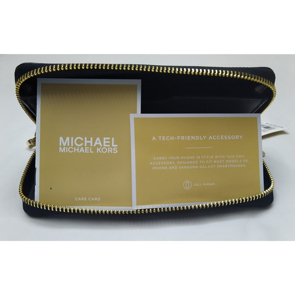 Michael Kors Jet Set Travel Black Pebbled Leather Zip Around Wallet - NWT $258 - Picture 13 of 16